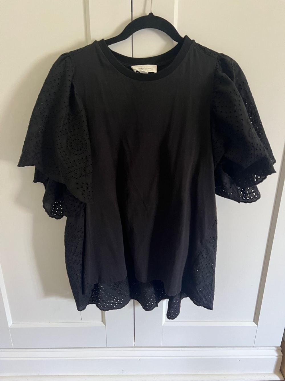 Tuckernuck Pomander Place eyelet sleeve and back top Black Eyelet Emi Tee